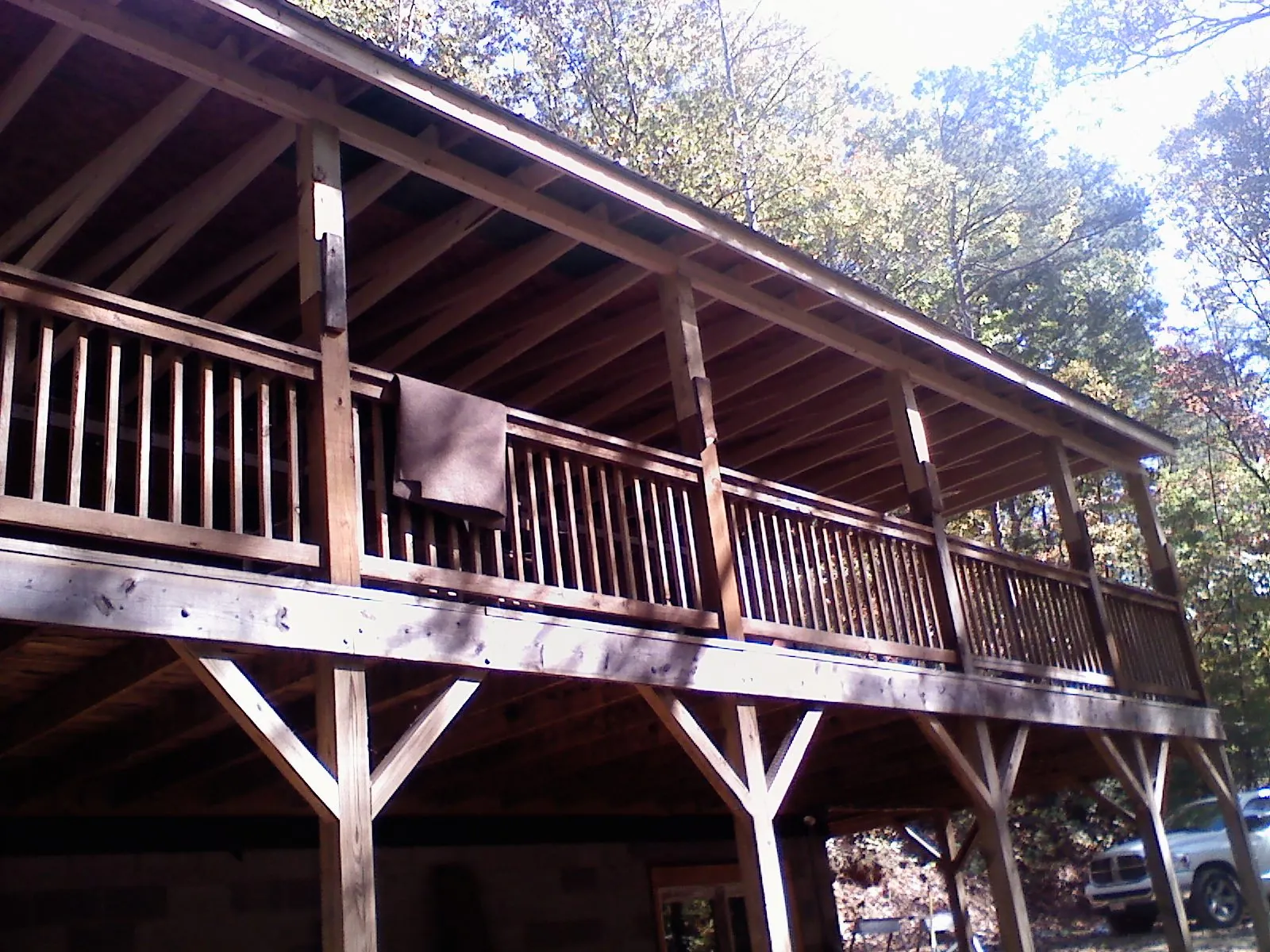 Timber framing under a new elevated porch and deck — Roof Leak Repair in Dane by Roofing Brothers